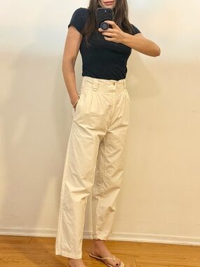 High-Waist white casual pants